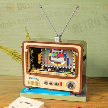 Mailackers Kreative Ekspert Ideer Vintage Tv-Building Blocks Samling Retro TV-Underholdning Spil Mursten Legetøj For Børn