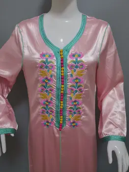 Mandylandy Muslimske Abaya Kjole Islamisk Tøj Arabiske Broderet Kappe Syning Tørklæde Hijab Mode Kjole-Kjole Til Kvinder