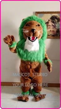 Mascot grønne bløde hår lion maskot kostume brugerdefinerede fancy kostume, anime cosplay mascotte tema fancy kjole karneval kostume