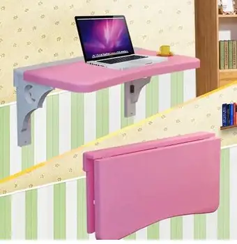 Massivt træ bærbar computer, skrivebord, fjernsyn. Tabel folde dovne studerende sovesal skrivebord, væg maleri