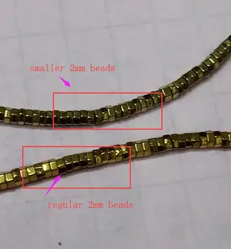 Mindre End 2 mm Sekskantede Form Guld Farve Hæmatit Løse Perler 100strands