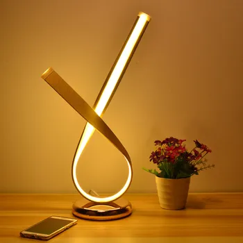 Moderne Kreative Buede LED bordlampe Indretning Hjem Stue, Soveværelse Tabel Nat Lys læselampe Touch Skifte Sengelamper