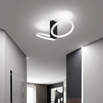 Moderne Nordic Round Og Square Loft Lys For Midtergangen Lys Soveværelse Stue Korridor Køkken Sort Gyldne Metal Tekstur
