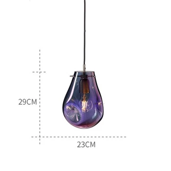 Moderne Pendel E27 LED Skinnende med et Enkelt Hoved Farvet Glas ampel til Køkken Stue Soveværelse Badeværelse Restaurant