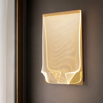 Moderne Transparent Akryl Firkantet Væglampe, Minimalistisk Stue, Soveværelse Korridor Midtergangen Baggrund Væg Sconce Indendørs Belysning