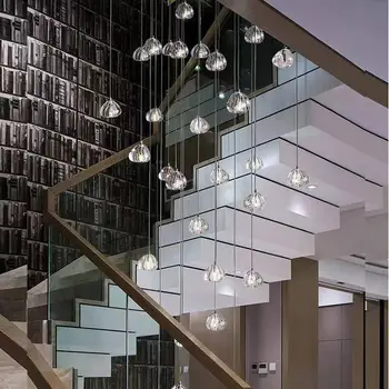 Moderne art deco lampe K9 krystalkugle lysekrone, der anvendes i villa hotel lobby, stue, soveværelse restaurant duplex trappe stue
