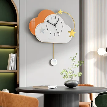 Moderne minimalistisk vægur lys luksus net red ur stue kreative hjem mode hængende dekoration