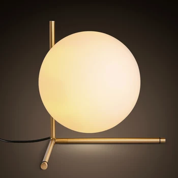 Moderne stil glaskugle bord lampe Skandinavisk minimalistisk soveværelse sengelampe personlig dekoration ball lampe