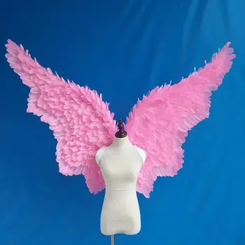 Modeshow karneval hemmelige prop cosplay gul angel wing store lyserøde fjer fløj
