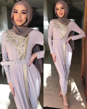 Muslimske Mode Hijab Kjole Kaftan Abayas for Kvinder tyrkisk Kjoler Dubai Abaya arabisk Perlebesat Marokkanske Kaftan Islamisk Tøj