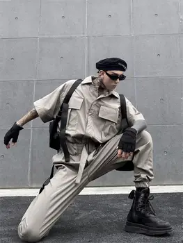 Mænd ' s nye hip-hop street biker leggings cargo bukser Mode trend multi-lomme oversize cargo bukser