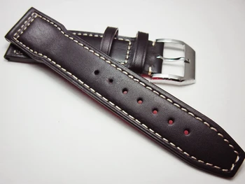Mørk brun koskind urrem 20 21 22 mm Håndlavet Ur Tilbehør Band Ægte Læder Watchbands erstatte for iwc-serien