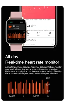 NYE Termometer Smart Ur kropstemperatur pulsmåler Mænd, Kvinder, Sport Fitness Tracker IP67 Armbånd 1.69