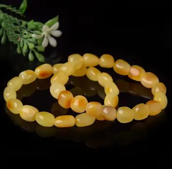 Naturlig gul bivoks armbånd til kvinder og mænd браслеты на руку amber enkelt cirkel armbånd, mode smykker gave