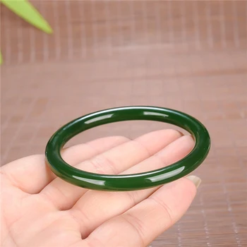 Naturlige Hetian Jade 54-62mm Grønne Armbånd Elegante Prinsesse Smykker Gave til Mor og Kæreste