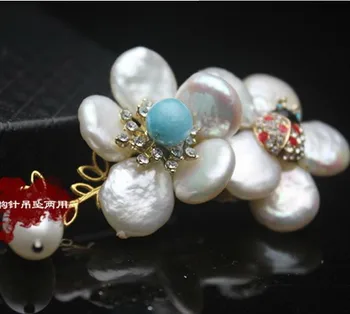 Naturligt Formet Perle Broche Vedhæng I Høj Kvalitet Smykker