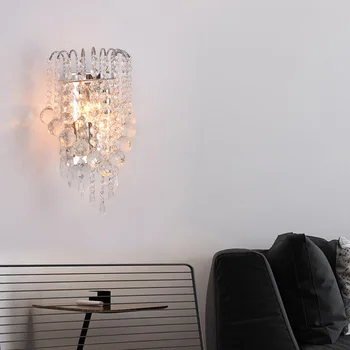 Nordice crystal lampes suspendues crystal luminaria nordiske dekoration hjem crystal sengen home deco-væglampe