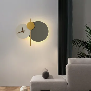 Nordisk Design-Led-Væg Lys Runde Ur Væg Lampe Til Stuen, Gangen Kunst Sconce Indendørs Indretning Lamper