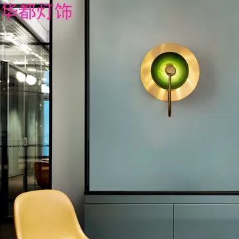 Nordisk Stil LED væglampe Postmoderne Kreative Klar/Grøn Glas Væg Sconces Til Hotel Home Hardware Forgyldt Kampprogram
