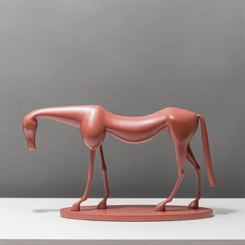 Nordiske Kreative Abstrakte Hest Kunsthåndværk Dyr Skulptur Hjem Tilbehør Til Udsmykning Moderne Kunst-Harpiks Statue Værelses Ornament