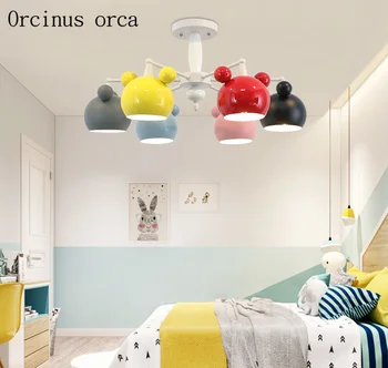 Nordiske kreative personlighed LED lysekrone drenge piger soveværelse børn rummet lys, moderne minimalistisk tegnefilm farve loft lampe