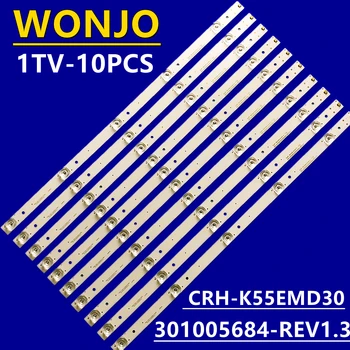 Nye 10stk/Kit LED strips til HAIER 55UFC2500A RCA RTUC5537 CRH K55EMD30301005684 REV1.3 JEG CRH K55EMD30301005684 REV1.3 BC