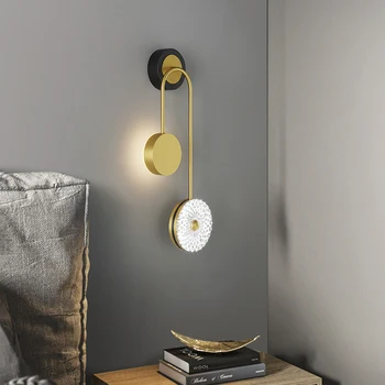Nye 12W LED-væglampe med Glans Guld sengelamper kreative væglampe moderne midtergangen Glas lampe alluminum+Akryl