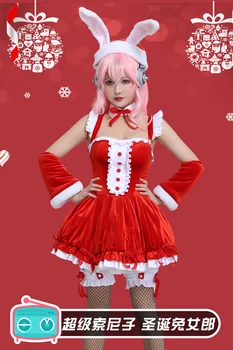Nye Ankomst Hot Anime SUPERSONICO Cosplay Kostumer Red Julen Bunny Girl Dress Komplet Sæt Halloween Ydeevne Bære Tøj