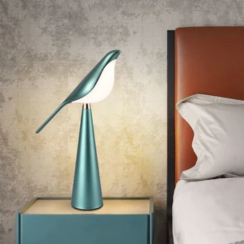 Nye Magpie-formet Læse LED bordlampe Udsøgt Akryl luminaria indendørs soveværelse justerbar abajur lampe hjem indretning desk lys