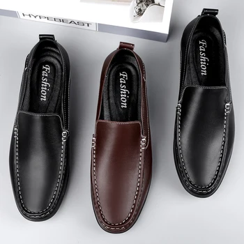 Nye Mænd Loafers Fashion Læder Hånd Sy Klassiske Loafers Business Afslappet, Non-Slip Blød Komfortabel Kørsel Sko Til Mænd