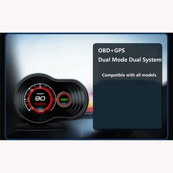 OBD Bil HUD Head Up Display OBD+GPS, Dual System HD-Systemet GPS Speedometer Digital Projektion Kører Bil, Reservedele
