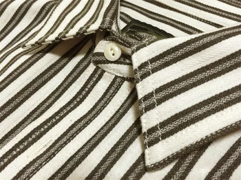 Oprindelige Mænds Stribede Lange Ærmer Shirt i Retro Shirt Jern-gratis Bomuld Mand Bluse Mode Mænds Vintage Tøj Dazn
