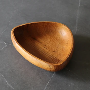 Oprindelige design af hånd-udskåret teaktræ skål med håndlavet træ-core plade og teak plade.