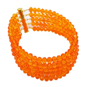 Orange Afrikanske Perler Smykke Sæt Crystal Beaded Nigerianske Halskæde Bryllup Smykker Sæt 10DSK10