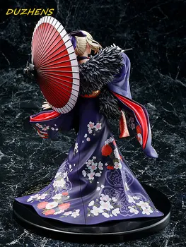 Original:Skæbne Grand For Sort sabel kimono blomme blomst 27cm PVC-Action Figur Anime Figur Model Legetøj Figur Dukke Gave