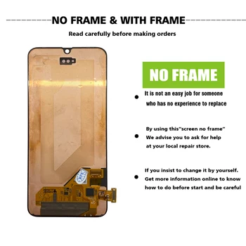 Original Super AMOLED for Samsung A40 2019 A405 LCD-Skærm Touch screen Digitizer med ramme reparere en del for SM-A40 A405F/FN/DS