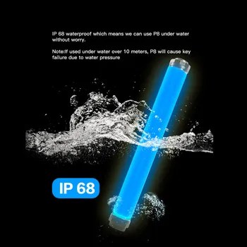 P8 RGB LED Lys IP68 2500-6500K Vandtæt Håndholdte Rør Stick Lys APP til fjernbetjening Med OLED-Display Fotografering Belysning
