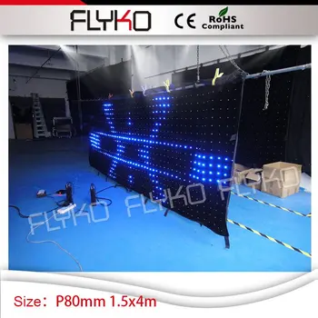 P80mm dj-teltet led leje vision skærmen fleksible indendørs video gardin 1,5 m ved 4m