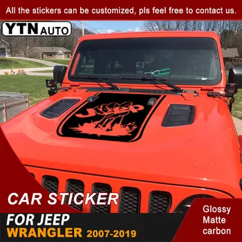 Passer Til Jeep Wrangler Rubicon 2007-2019 Bil Decals Knytnæve Power Racing Stribe Grafisk Vinyl Auto Klistermærker Udsmykning Tilbehør
