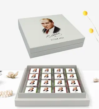 Personlig Speciel Boks Atatürk Temalı 48 ' li Hvis Du Vil Chokolade Gave Seti-12