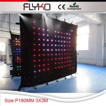 Ping p18 sort 3x3m fleksibelt gardin med RGB led til visning af video