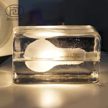 Post-moderne Glas LED bordlampe Ice Crystal Glas læselampe Undersøgelse natbordet Belysning Til Soveværelse, en Café, en Bar Butik Indretning