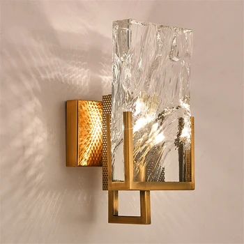 Post moderne luksus krystal blok væglamper stue baggrund soveværelse sengen korridor badeværelse spejl sconces lys