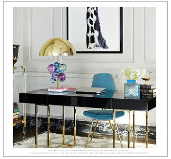 Postmoderne personlighed blå ametyst kreative metal mode designer soveværelse sengen dekorativ bordlampe