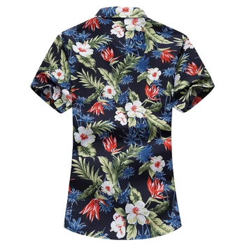 Print Mærke 2020 Sommeren Mænds Stranden Shirt Mode Korte Ærmer Blomster Løs Casual Skjorter Plus Asian STØRRELSE M-4XL 5XL 6XL Hawaii
