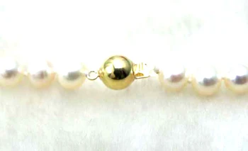 Qingmos Fasion AAA-6-7mm Runde Naturlige Ferskvands Perle Halskæde til Kvinder Smykker Chokers 17