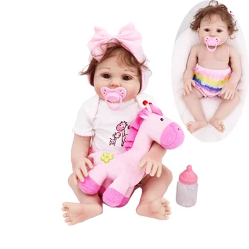 Realista Bebe Genfødt Fuld Silikone Reborn Baby Dolls Dreng Piger i live 43CM Mini dukke genfødt Badekar Toy gave