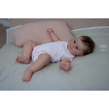 Realistisk Baby Buksetrold Reborns Dukke 20 tommer Øje Åbnet Smilende Baby Legetøj, Livagtige Nyfødte Spædbarn Dukker Gift med Tøj