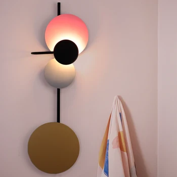 Reproduktion af italienske runde farve kunst væglampe stue, soveværelse korridor dekoration personlig lampe