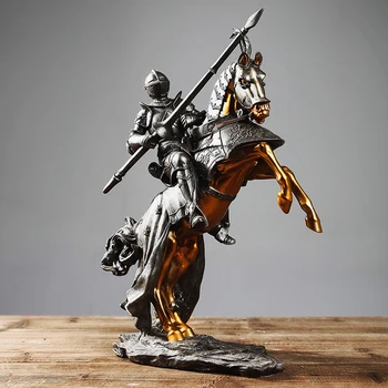 Retro Ridder Stue Dekoration Harpiks Udsmykning Kreativ Gave Romerske Armor Warrior Dekoration Håndværk Pynt